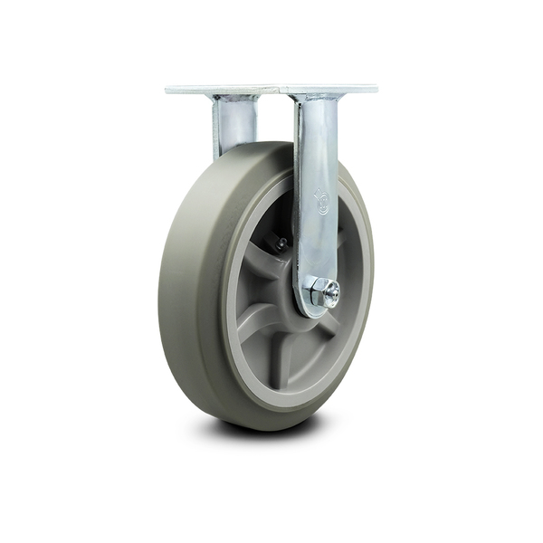 Service Caster 8 Inch Thermoplastic Rubber Wheel Rigid Caster with Ball Bearing SCC-30R820-TPRBF